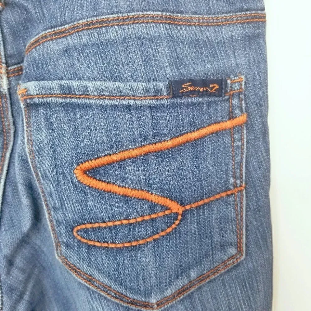 Seven7 Sexy Flare Jeans – Faded Indigo Wash 27 - Picture 4 of 7